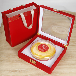 窗红色燕窝包装礼品盒压力八角溯原始码燕盏新年送礼空盒子