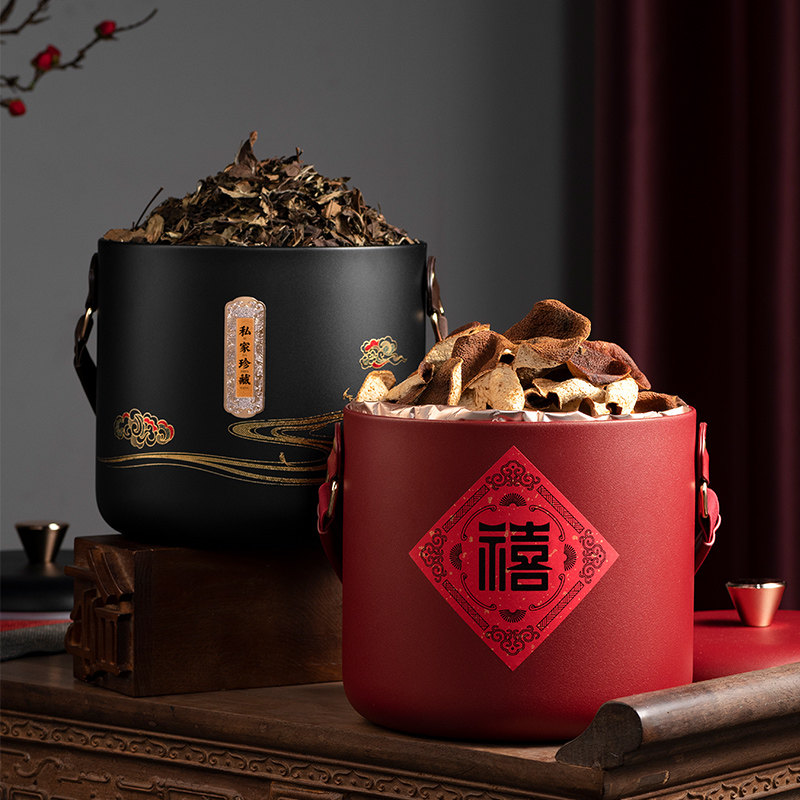 义统新品一斤装茶叶包装礼盒瑞燕啼春大容量生铁茶叶桶茶叶罐