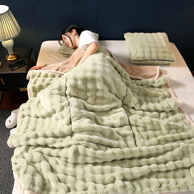 车载抱枕毯子二合一客厅沙发靠垫纯色办公室宿舍午休毯加厚冬