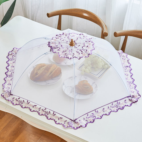 盖菜罩折叠餐桌罩网纱透气食物罩大号防尘罩防苍蝇饭菜罩子