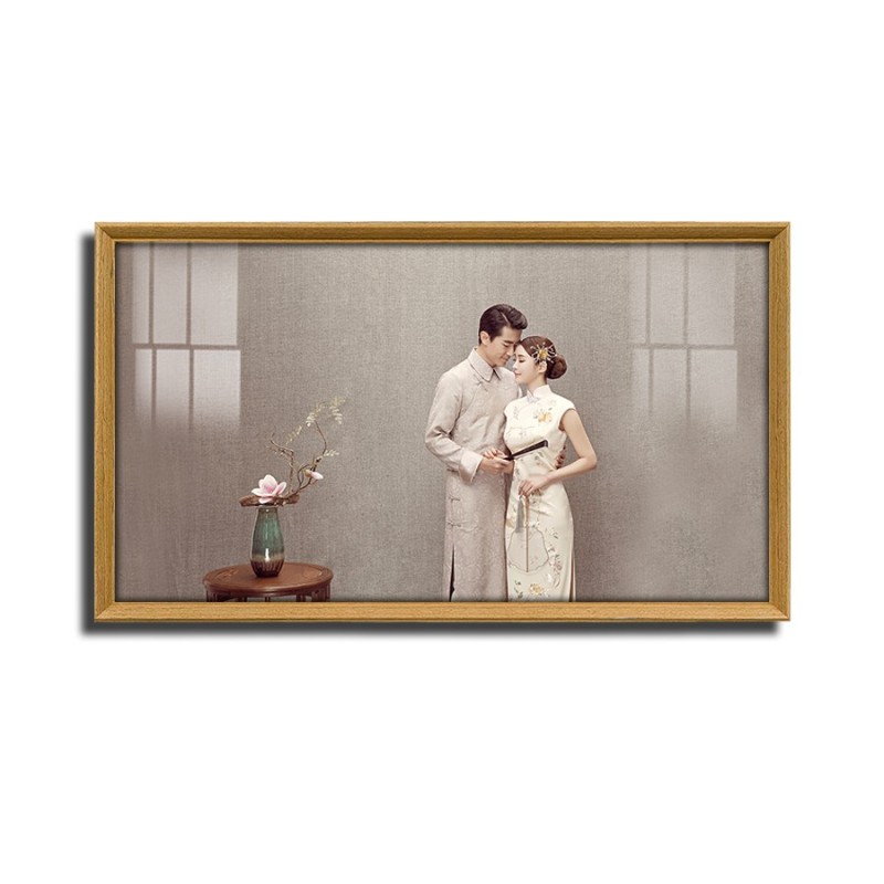 结婚婚纱照实木相框装裱挂墙放大尺寸加打印冲洗水晶照片来图定制