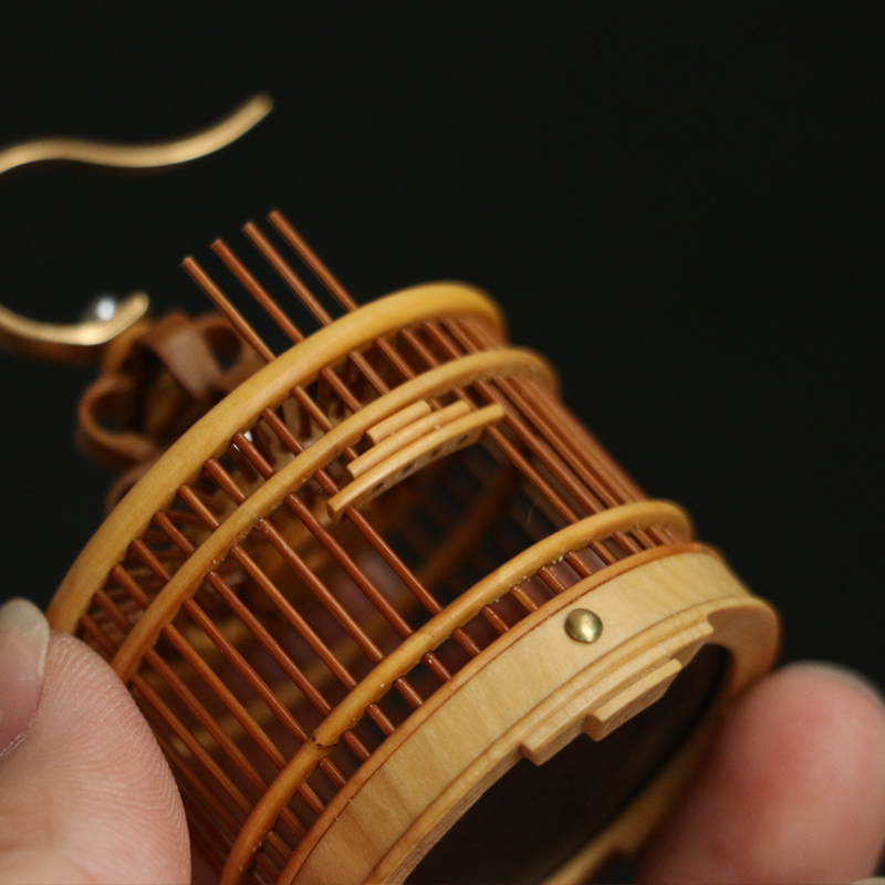 精工纯手工制作天然竹丝老玉竹小号黄蛉笼子鸣虫笼叫笼竹编小挂件