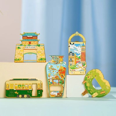 开瓶器冰箱贴猫的天空之城青岛城市冰箱贴旅游纪念品打卡冰箱贴