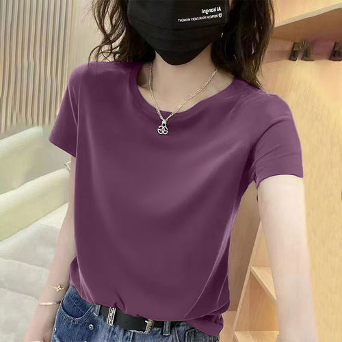 夏季时尚纯棉短袖t恤女上衣