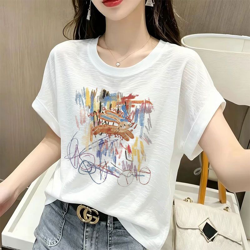 纯棉飞飞袖显瘦短袖T恤女