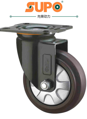 向荣脚轮寸寸中重型减震UO万向轮寸寸静音轮手推车橡胶轮子