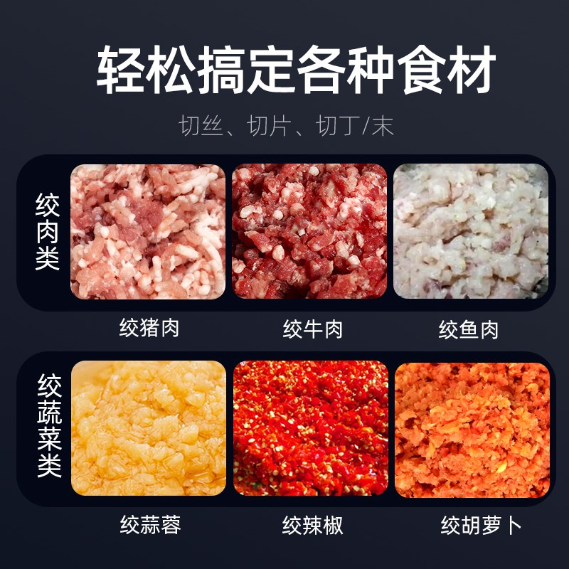 大型商用绞肉机多功能大功率三用绞切一体机不锈钢灌肠切片切丝丁