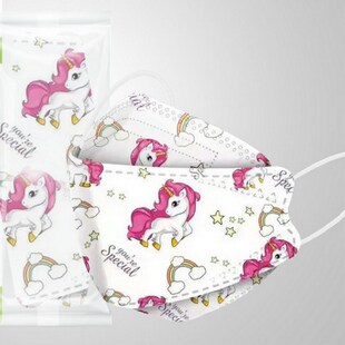 儿童口罩鱼形柳叶形立体防护9卡通印独立包装小孩口罩