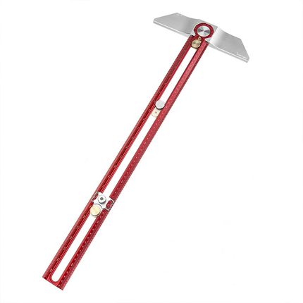 木工T型直角划线尺寸洞洞尺MT2铝合金打孔钻孔角尺鸿对HONGDUI