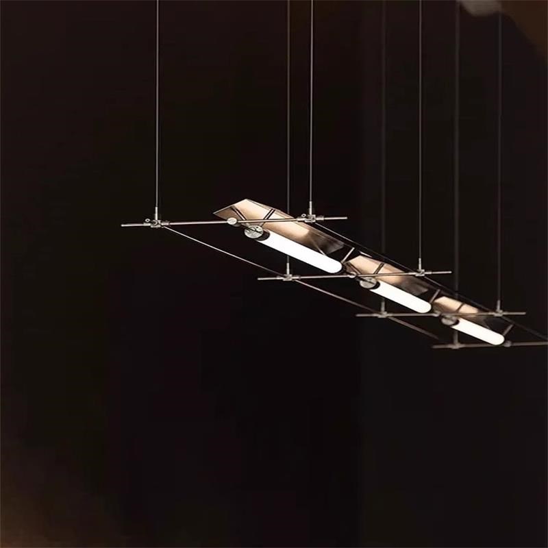 蔡烈超设计师餐厅吧台酒店工程咖啡厅收银前台长条马扎吊灯