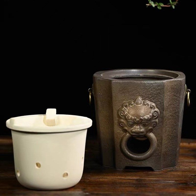 围炉煮茶烧烤炉炭火炉陶瓷古法碳火煮茶壶室内烤红薯炉子耐热干烧