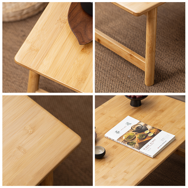 楠竹飘窗小茶几榻榻米日式矮桌子茶桌小桌子卧室坐地折叠炕桌家用