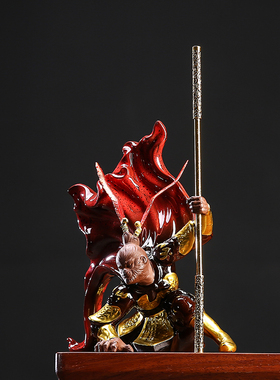 新中式陶瓷斗战胜佛禅意摆件客厅家居齐天大圣工艺品软装饰品摆设