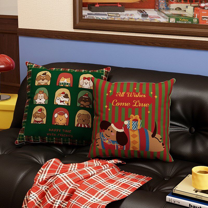 圣诞节装饰抱枕沙发客厅卧室床头靠枕飘窗腰枕节日装饰靠垫抱枕套