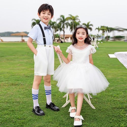 儿童合唱演出服蓬蓬连衣裙幼儿园男女花童中小学生毕业礼班服朗诵