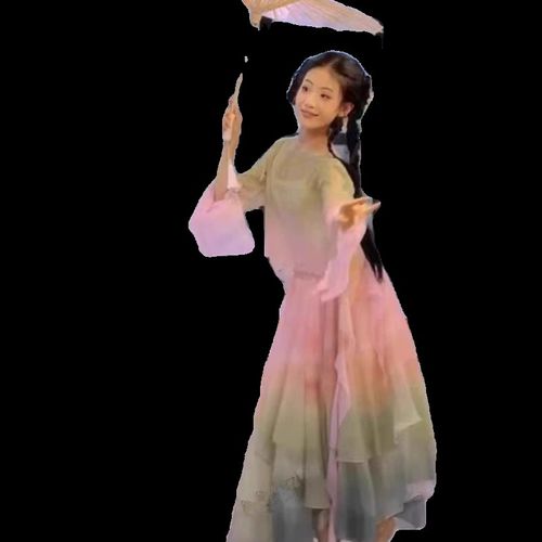 古典舞演出服女儿童中国风少儿古典舞服飘逸仙气女童舞蹈服夏季