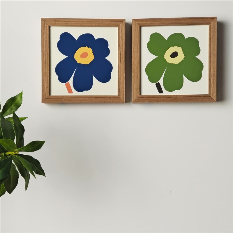 北欧复古简约花卉植物日式装饰画儿童房摆画卧室床头挂画定制画芯图片