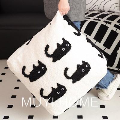 可爱小黑猫咪团蒲坐墩坐垫地上客厅沙发阳台看书懒人榻榻米地板