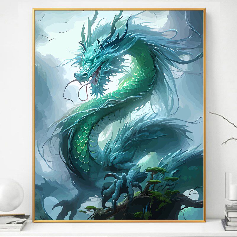 22龙年数字油画diy填充填色画画手绘新款丙烯油彩手工解压涂色