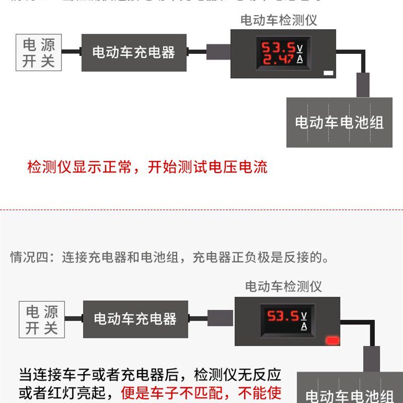 电动车充电器检测仪电压电流表99大功率数显检查工具