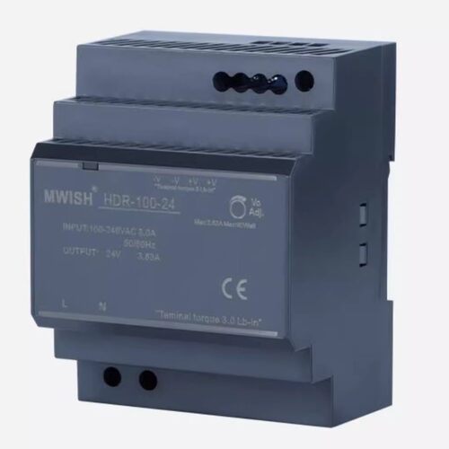 HDR-100-24导轨开关电源12V/24V卡轨安装100-240VAC输入全球通用