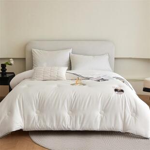 2024新款全棉A类纯色20大豆抗菌秋冬被150x200cm4.2斤科特蓝