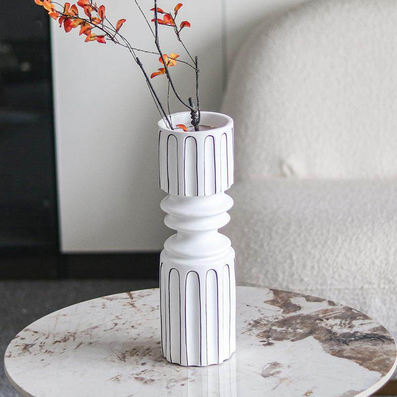 现代欧式黑白条纹花瓶摆件简约家居装饰桌面玄关电视柜罗马柱花器,农机/农具/农膜,其它农用工具,淘宝优惠券,粉丝福利购,淘宝优惠卷