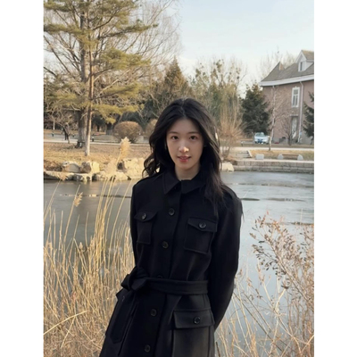 韩系千金小香风设计感毛呢外套