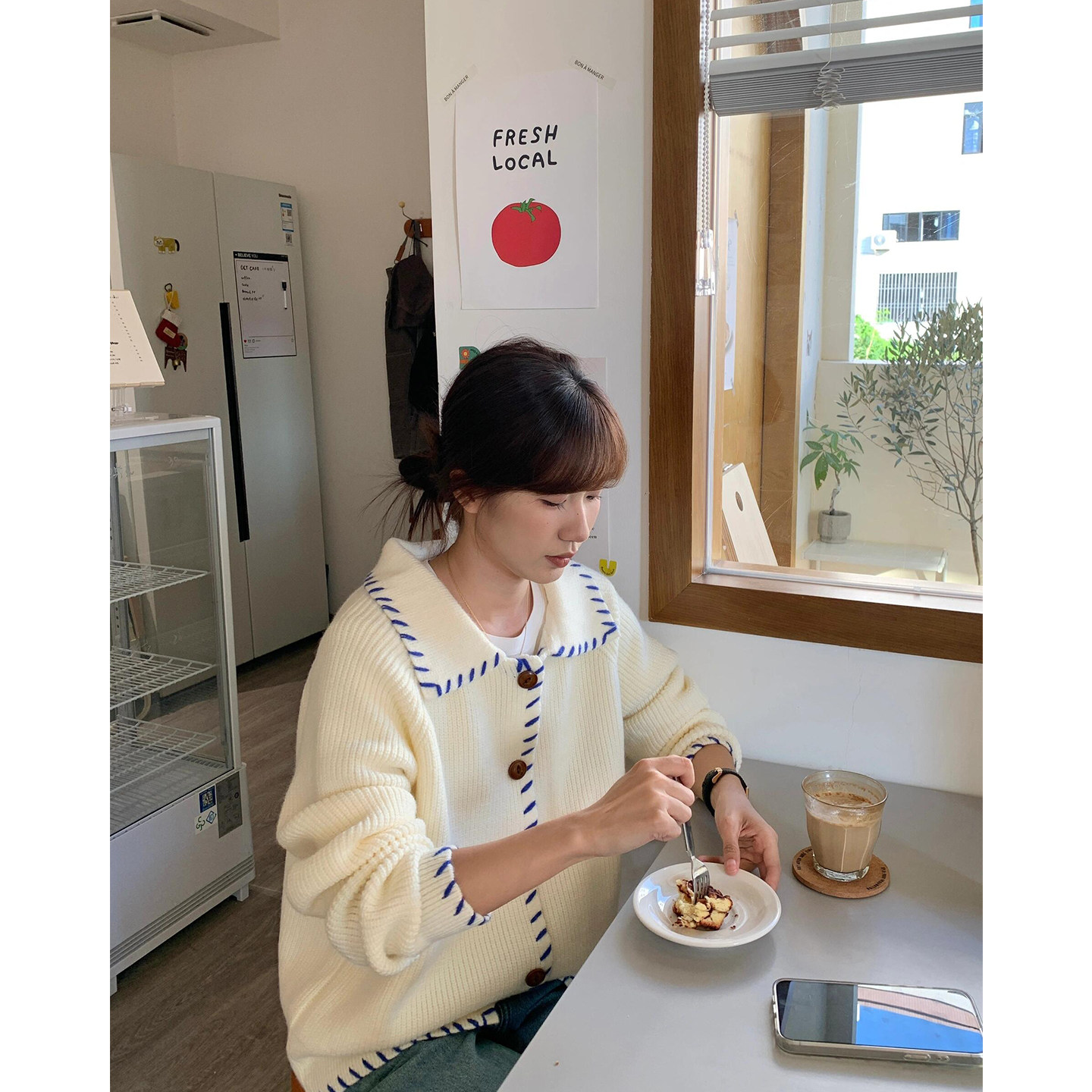 韩系多巴胺单排扣翻领针织衫外套女新款慵懒撞色宽松百搭长袖毛衣,女装/女士精品,毛针织衫,淘宝优惠券,粉丝福利购,淘宝优惠卷