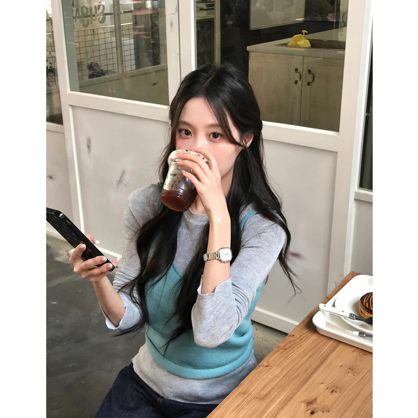 韩系温柔风修身内搭叠穿打底衫长袖T恤女针织衫吊带背心上衣套装,女装/女士精品,时尚套装,淘宝优惠券,粉丝福利购,淘宝优惠卷