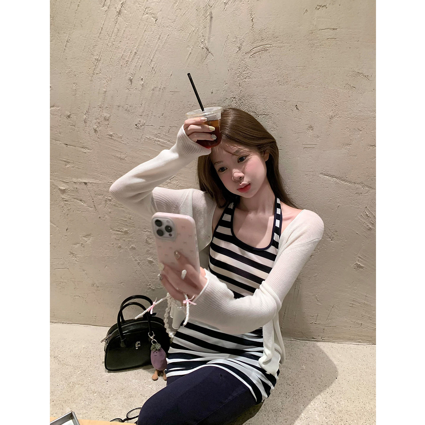 韩系甜美减龄感薄款长袖罩衫上衣女2026春夏新款简约百搭针织开衫,女装/女士精品,毛针织衫,淘宝优惠券,粉丝福利购,淘宝优惠卷