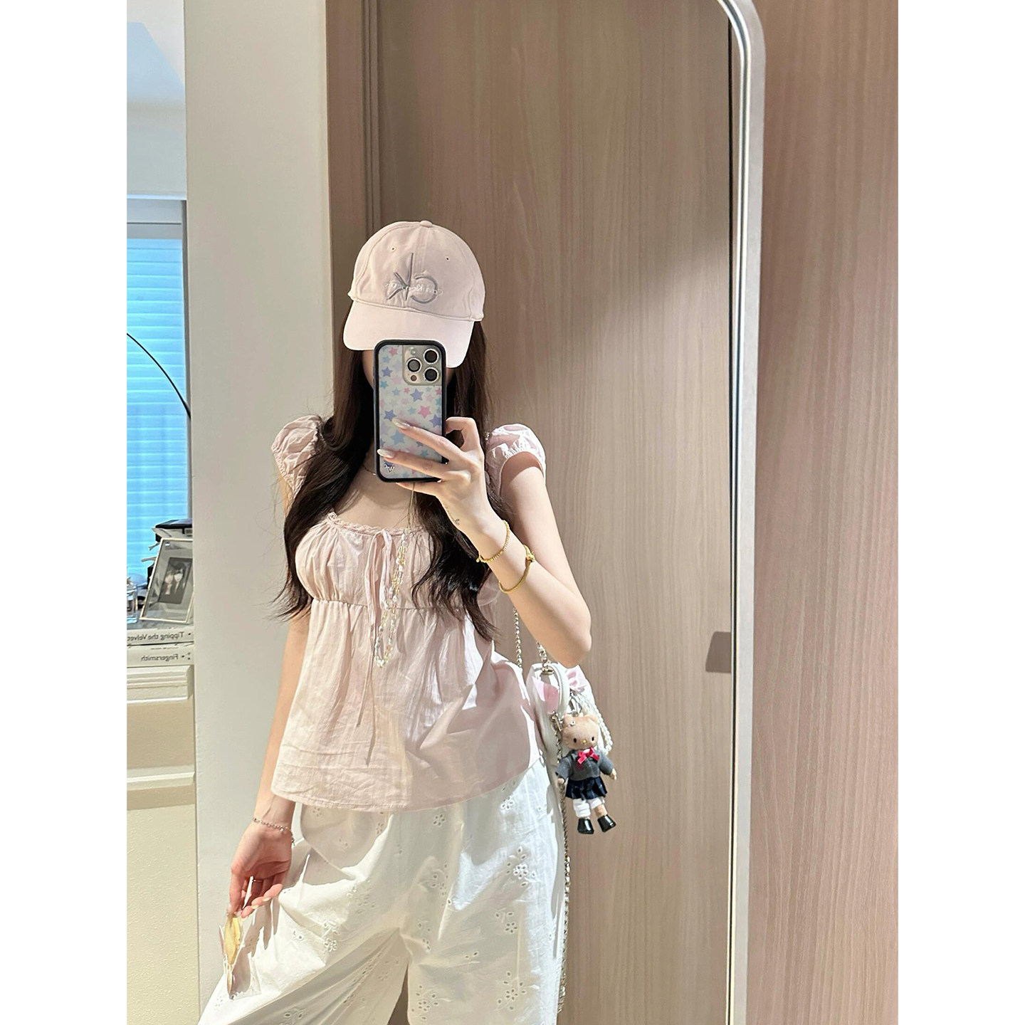 甜美粉色蕾丝花边设计感背心吊带上衣女韩系温柔减龄气质显瘦衬衫,女装/女士精品,衬衫,淘宝优惠券,粉丝福利购,淘宝优惠卷