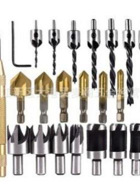 木工倒角器爪式筒式木塞钻黄色中心冲组合