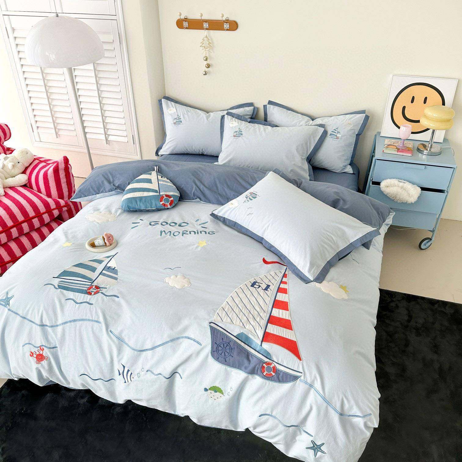 刺绣水洗棉刺绣四件套儿童卡通全棉床单被套男孩女孩纯棉帆船床品,模玩/动漫/周边/娃圈三坑/桌游,模型制作工具/辅料耗材,淘宝优惠券,粉丝福利购,淘宝优惠卷