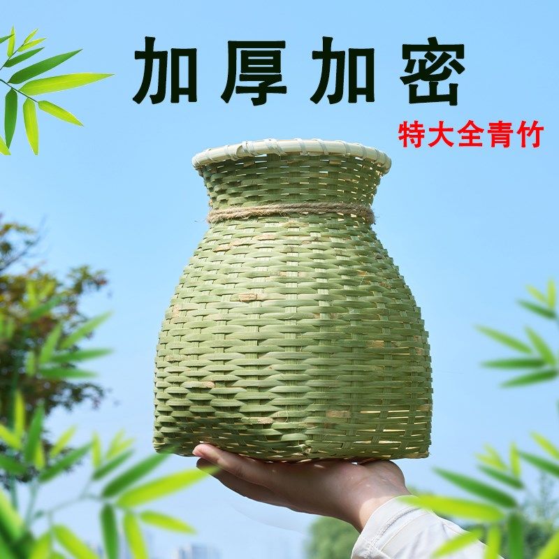 加厚采茶竹篓摘茶叶篓子竹编制品采茶叶的篮子儿童小背篓鱼篓