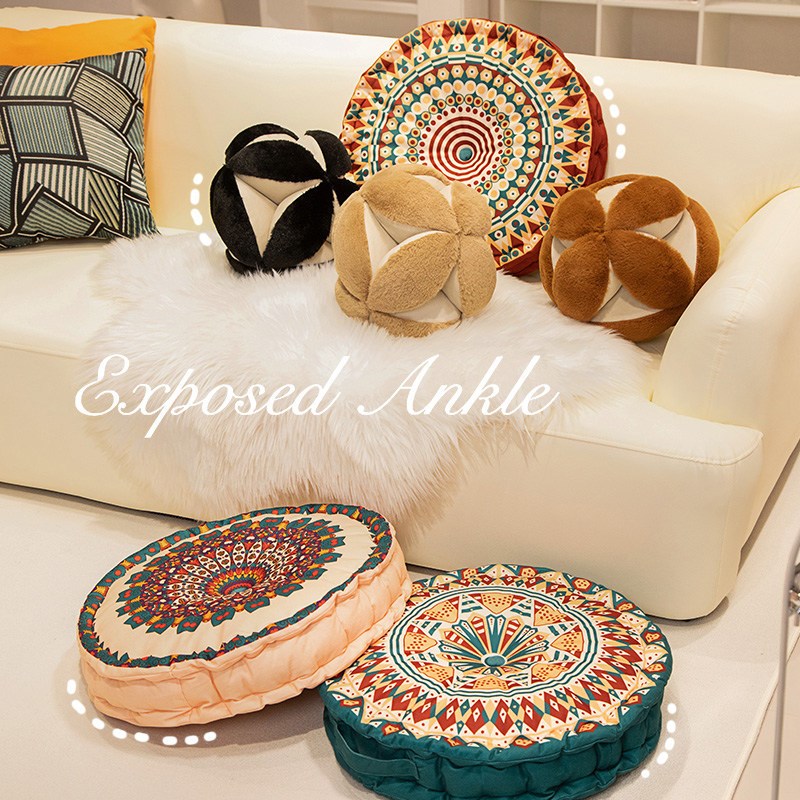 in爱波西米亚风抱枕异形绣球靠抱枕超软飘窗加厚腰靠