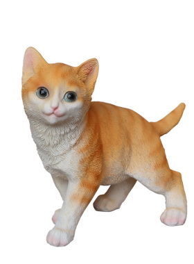 仿真橘猫小摆件小动物猫咪装饰可爱森系治愈桌面摆设艺术造景饰品