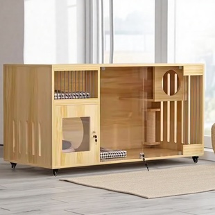 实木猫别墅猫舍猫形小户型家用猫柜室内展示柜猫屋猫咪猫窝猫笼子