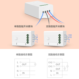 鸿雁无线遥控开关模块无线双控开关面板免布线随意贴开关220V家用