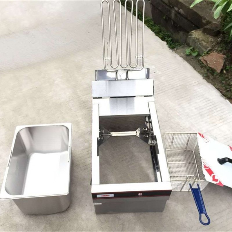 新粤海EF-904双缸双筛电炸炉 商用加厚油炸锅 炸薯条机汉堡店专用