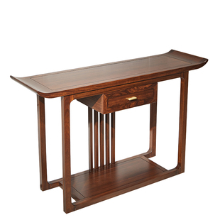 乌金木新中式玄关台全实木玄关桌隔断条案客厅中式落地门口玄关柜