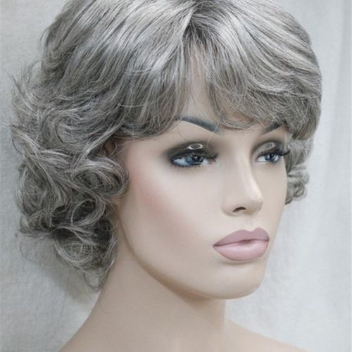 演出假发女 花白短卷发 舞台表演老年人老奶奶老太太假发头套包邮