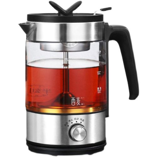 西麦1.2升蒸汽煮茶器黑茶煮茶壶玻璃电热烧水壶花茶壶普洱壶