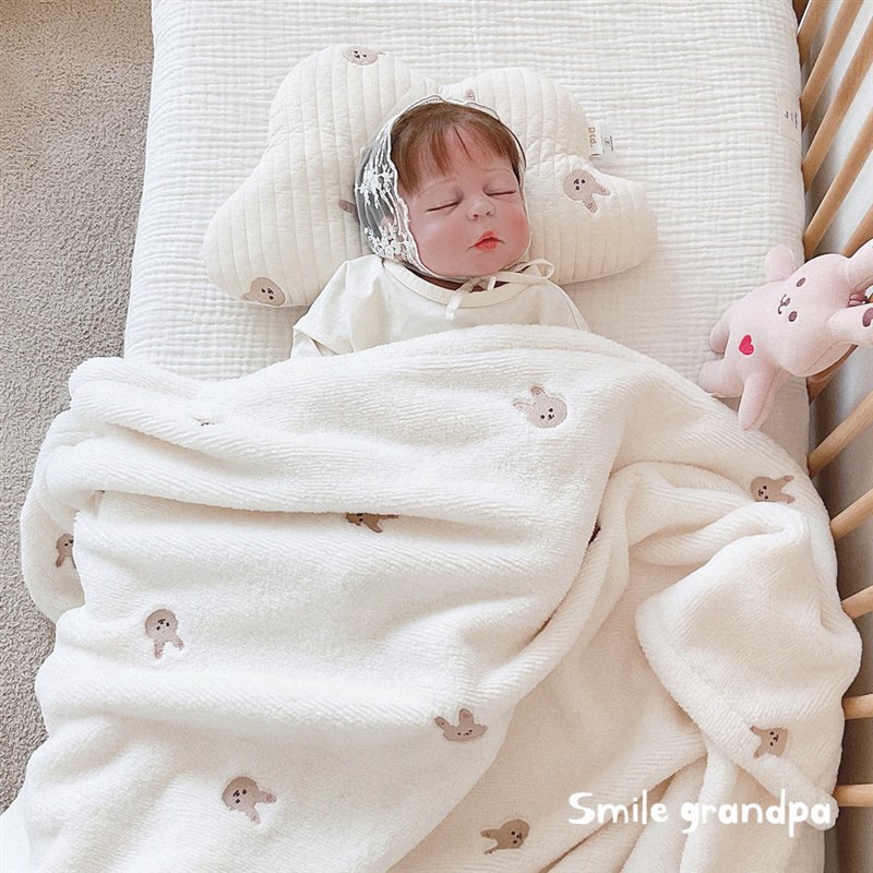 韩国婴儿定型云朵枕头纯棉绗缝3-12个月宝宝塑形睡觉新生儿防偏头