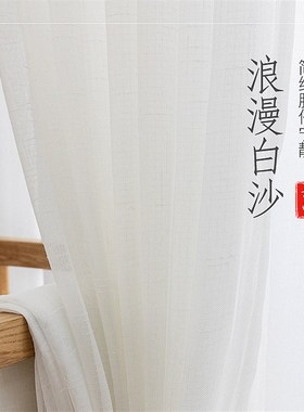透光不透人白纱纱帘纱沙客厅卧室阳台纱白色窗纱窗帘2021年新款
