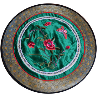 手绣京绣70年代老绣片家居饰品垫子真丝宋锦出口礼品中国风式装饰