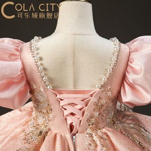 女童晚礼服公主长裙拖尾高端宴会生日会T台模特走秀钢琴表演大童