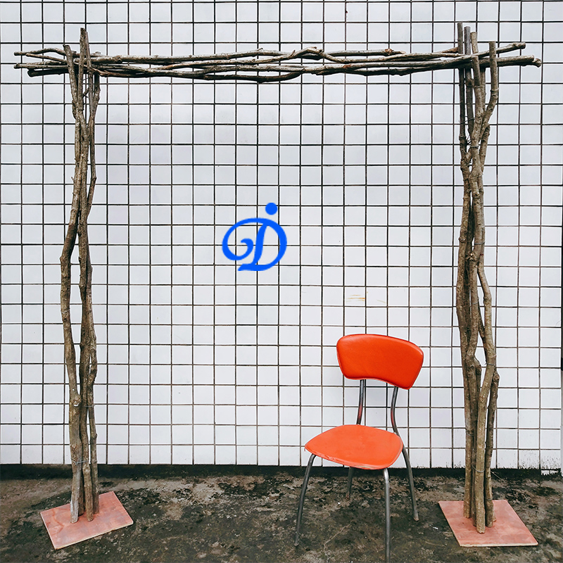 多木原木树干组合拱门 森系田园婚庆开业橱窗场景背景拱门花门架