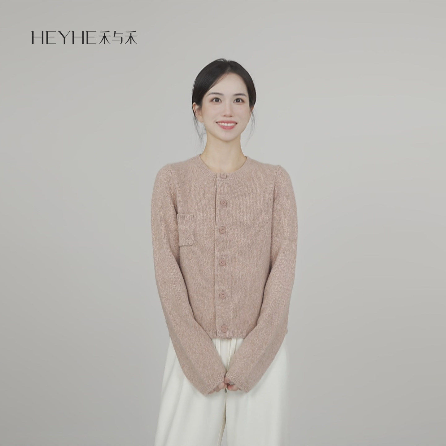 小禾【十里桃花】100康赛尼山羊绒花式纱口袋圆领针织毛衣外套女,女装/女士精品,毛衣,淘宝优惠券,粉丝福利购,淘宝优惠卷