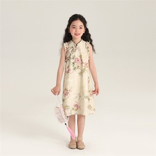 2024夏季新款儿童新中式国风上衣长裤套装女童旗袍裙娃娃衫休闲裤